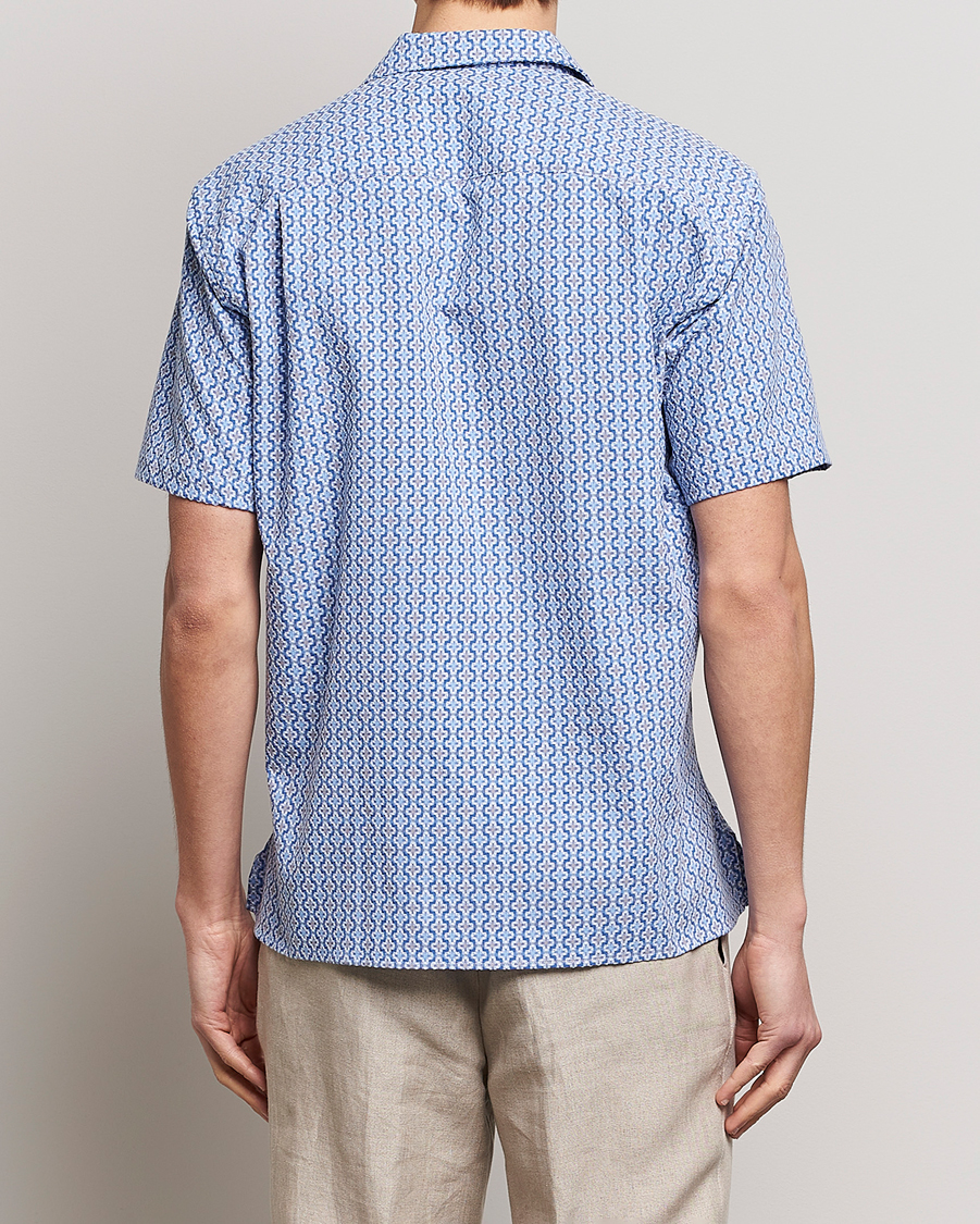 Herr | Skjortor | Gitman Vintage | Summer Ready Jacquard Camp Shirt Light Blue