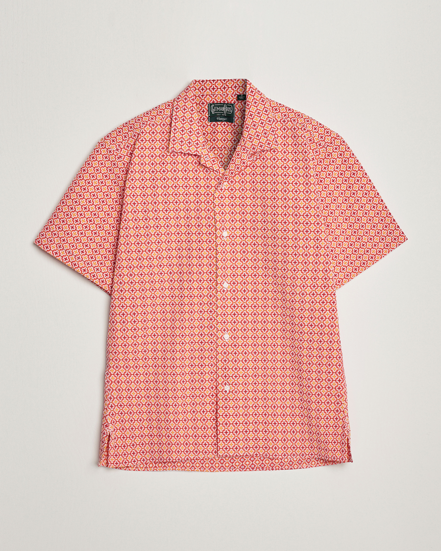Herr | Skjortor | Gitman Vintage | Summer Ready Jacquard Camp Shirt Rosa