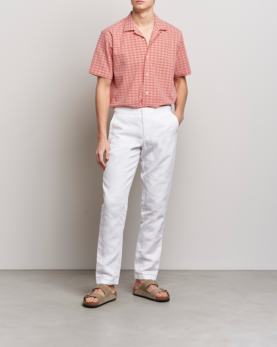 Herr | Skjortor | Gitman Vintage | Summer Ready Jacquard Camp Shirt Rosa