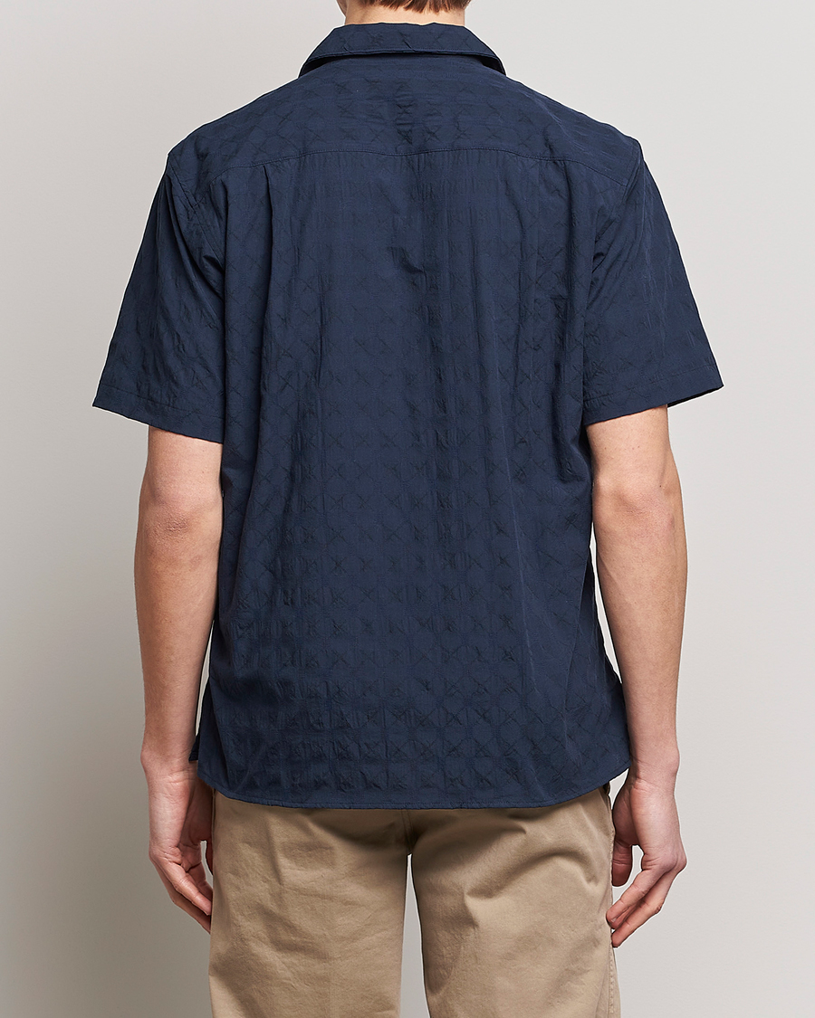 Herr | Skjortor | Gitman Vintage | Japanese Jacquard Camp Shirt Navy