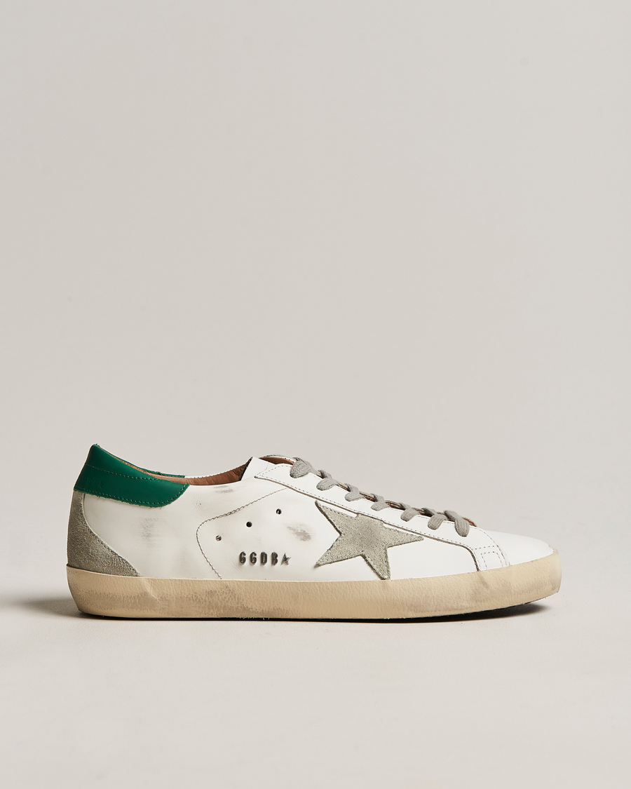 Herr | Golden Goose Deluxe Brand Super-Star Sneakers White/Green | Golden Goose | Deluxe Brand Super-Star Sneakers White/Green