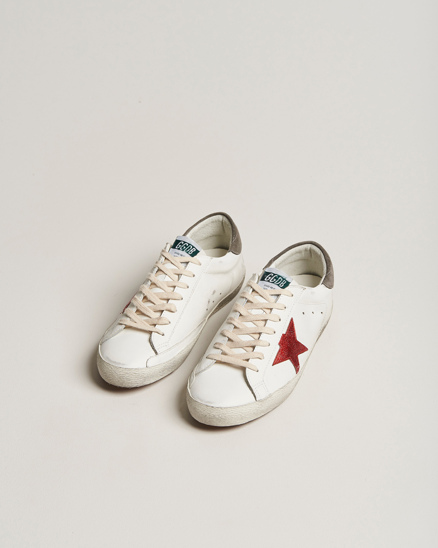Herr | Golden Goose Deluxe Brand Super-Star Sneakers White/Red | Golden Goose | Deluxe Brand Super-Star Sneakers White/Red