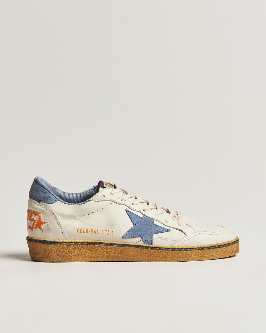 Herr | Golden Goose Deluxe Brand Ball Star Sneakers White/Powder Blue | Golden Goose | Deluxe Brand Ball Star Sneakers White/Powder Blue