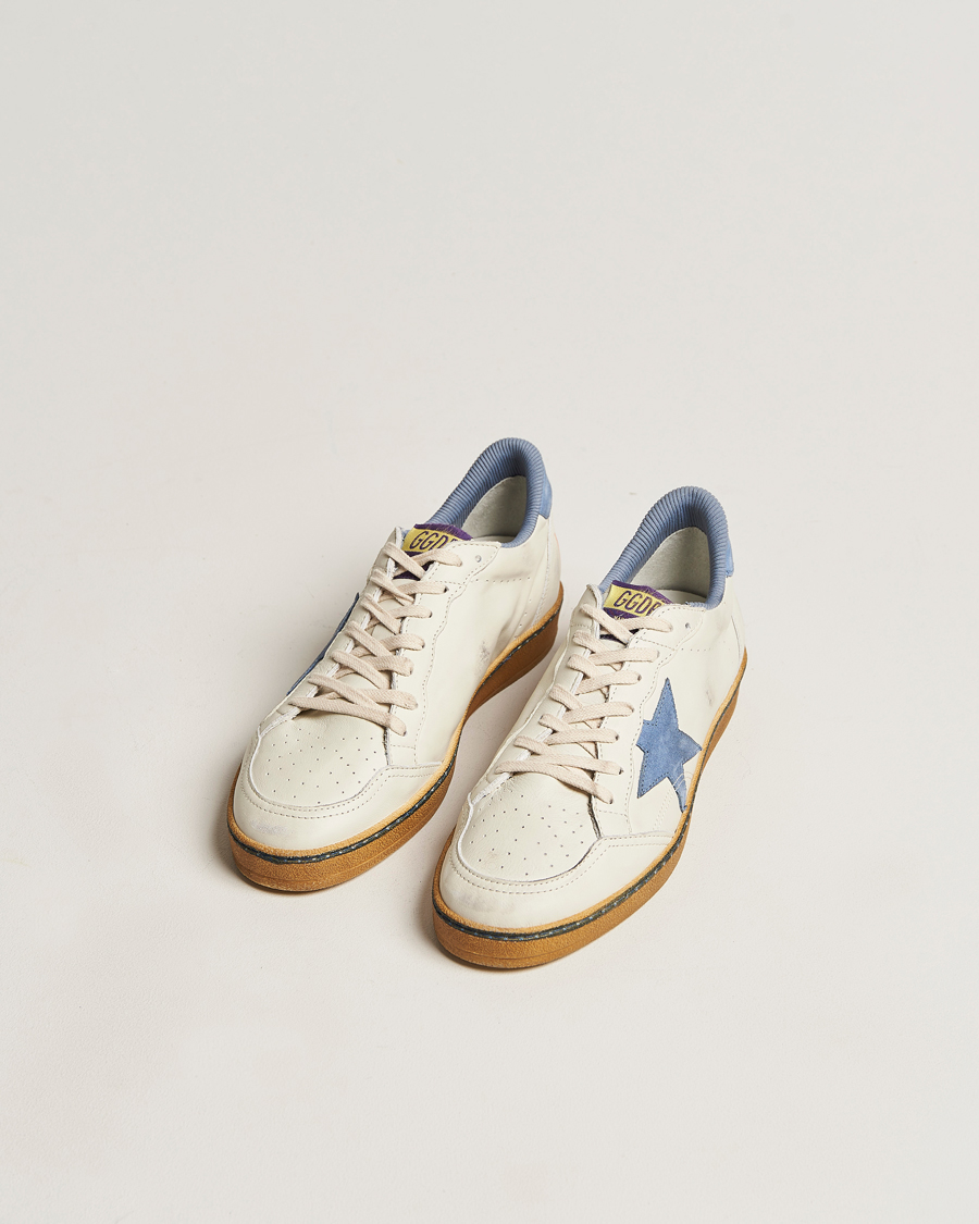 Herr | Golden Goose Deluxe Brand Ball Star Sneakers White/Powder Blue | Golden Goose | Deluxe Brand Ball Star Sneakers White/Powder Blue