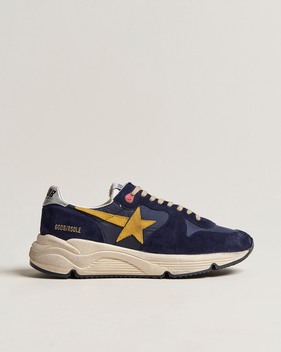 Herr | Golden Goose Deluxe Brand Running Sole Sneakers Navy/Mustard | Golden Goose | Deluxe Brand Running Sole Sneakers Navy/Mustard