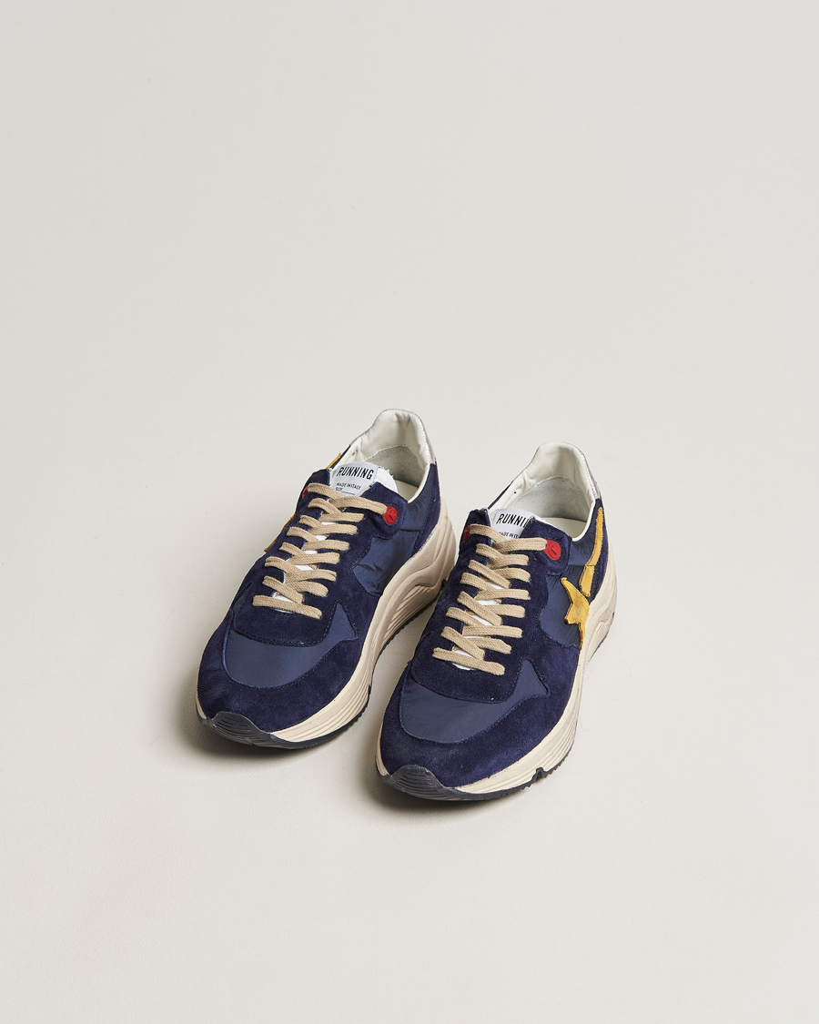 Herr | Golden Goose Deluxe Brand Running Sole Sneakers Navy/Mustard | Golden Goose | Deluxe Brand Running Sole Sneakers Navy/Mustard
