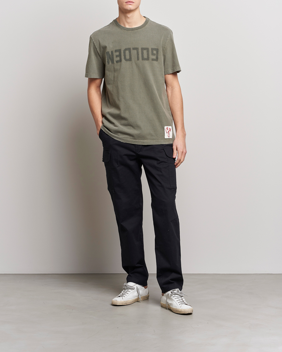 Herr | T-Shirts | Golden Goose | Deluxe Brand Dyed Jersey Logo T-Shirt Dusty Olive
