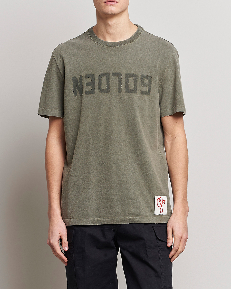 Herr |  | Golden Goose Deluxe Brand | Dyed Jersey Logo T-Shirt Dusty Olive