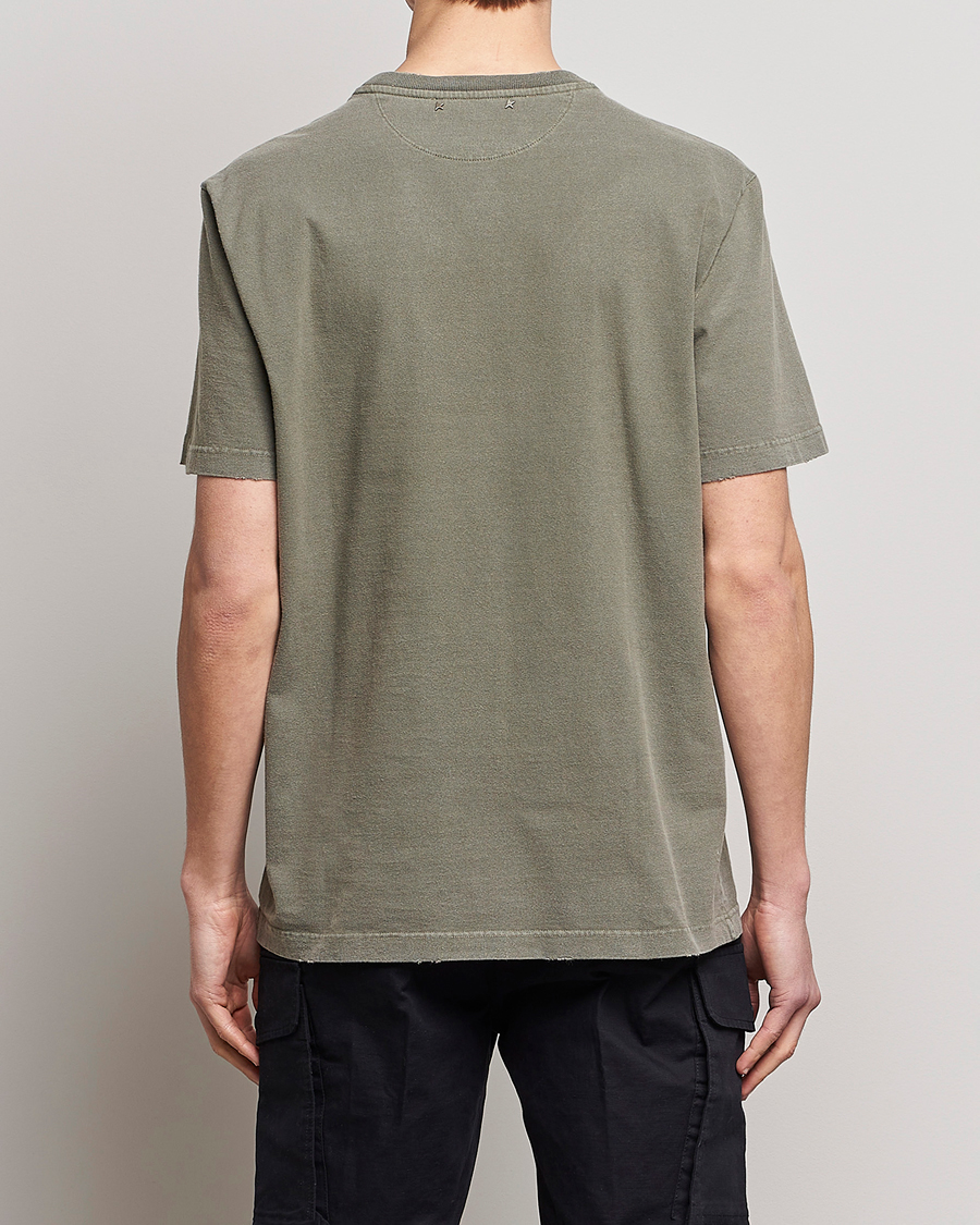 Herr | T-Shirts | Golden Goose | Deluxe Brand Dyed Jersey Logo T-Shirt Dusty Olive
