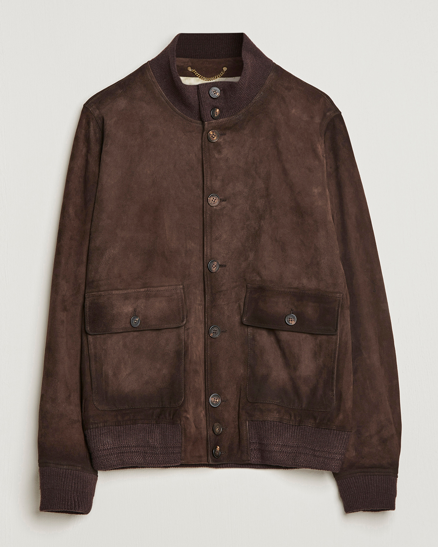 Herr | Jackor | Golden Goose | Deluxe Brand Soft Suede Jacket Dark Brown Suede