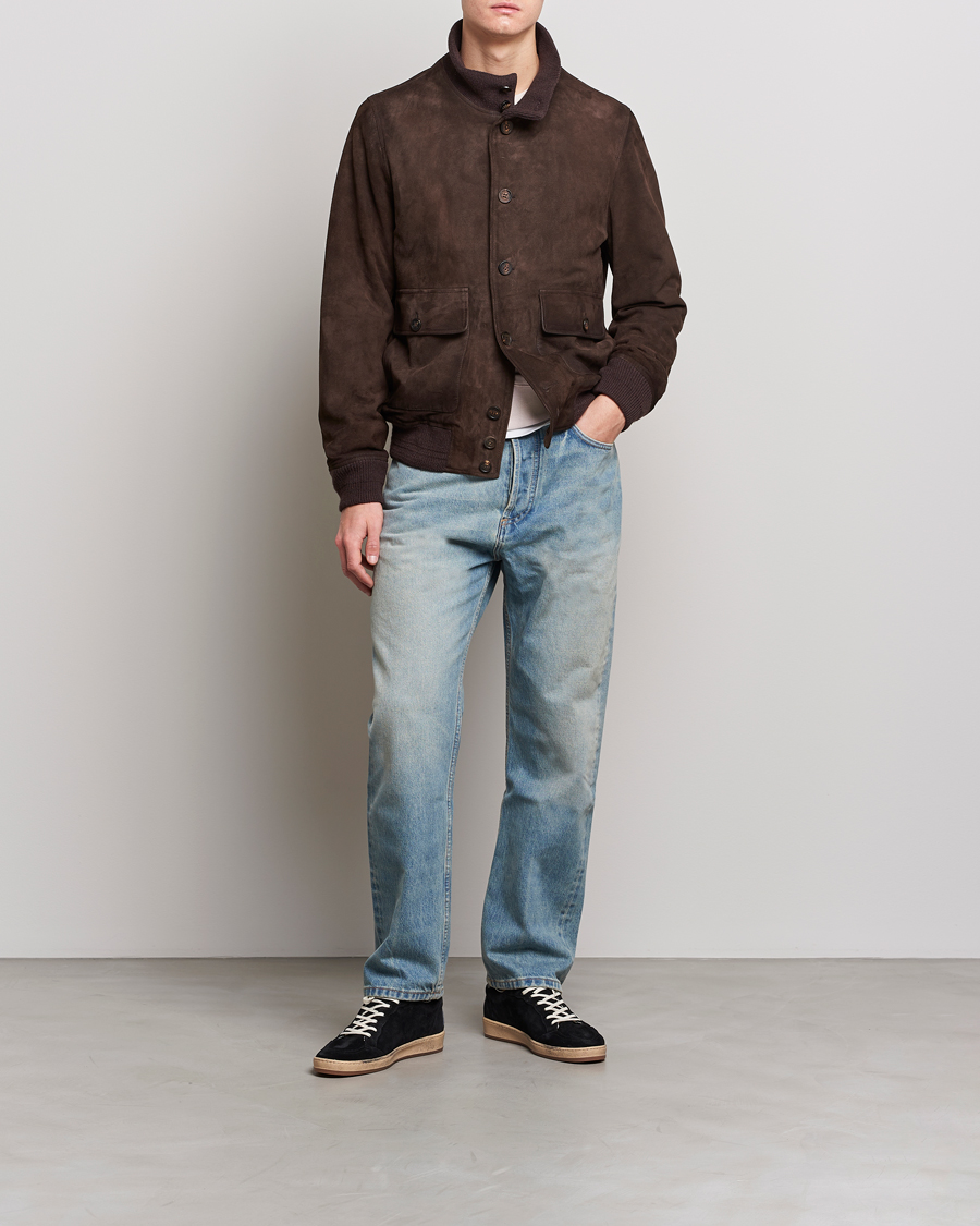 Herr | Jackor | Golden Goose | Deluxe Brand Soft Suede Jacket Dark Brown Suede