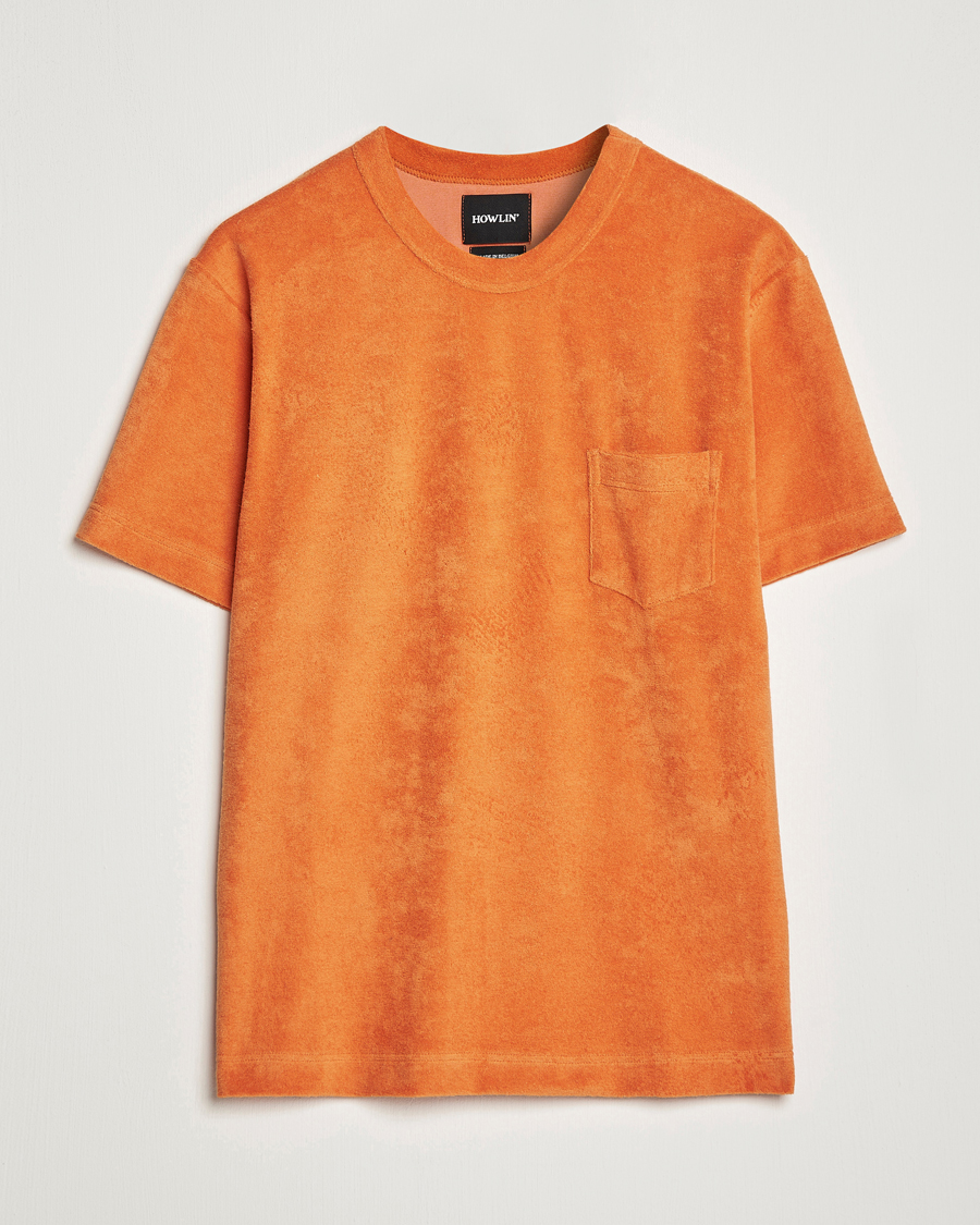 Herr | T-Shirts | Howlin' | Fons Cotton Blend Terry Pocket Tee Tangerine Dream