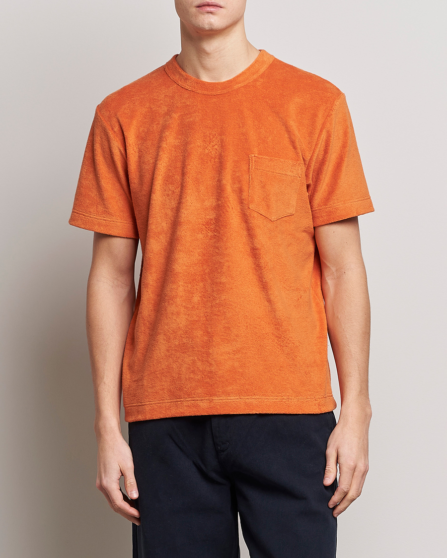 Herr | T-Shirts | Howlin' | Fons Cotton Blend Terry Pocket Tee Tangerine Dream