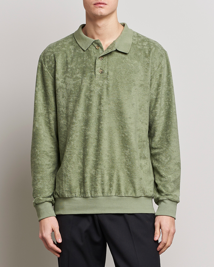 Herr | Långärmade pikéer | Howlin' | Long Sleeve Terry Polo Agave