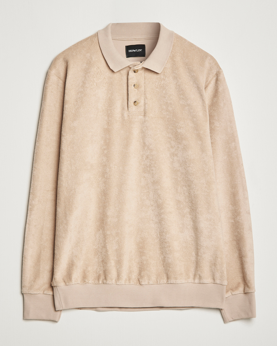 Herr | Tröjor | Howlin' | Long Sleeve Terry Polo Cashew