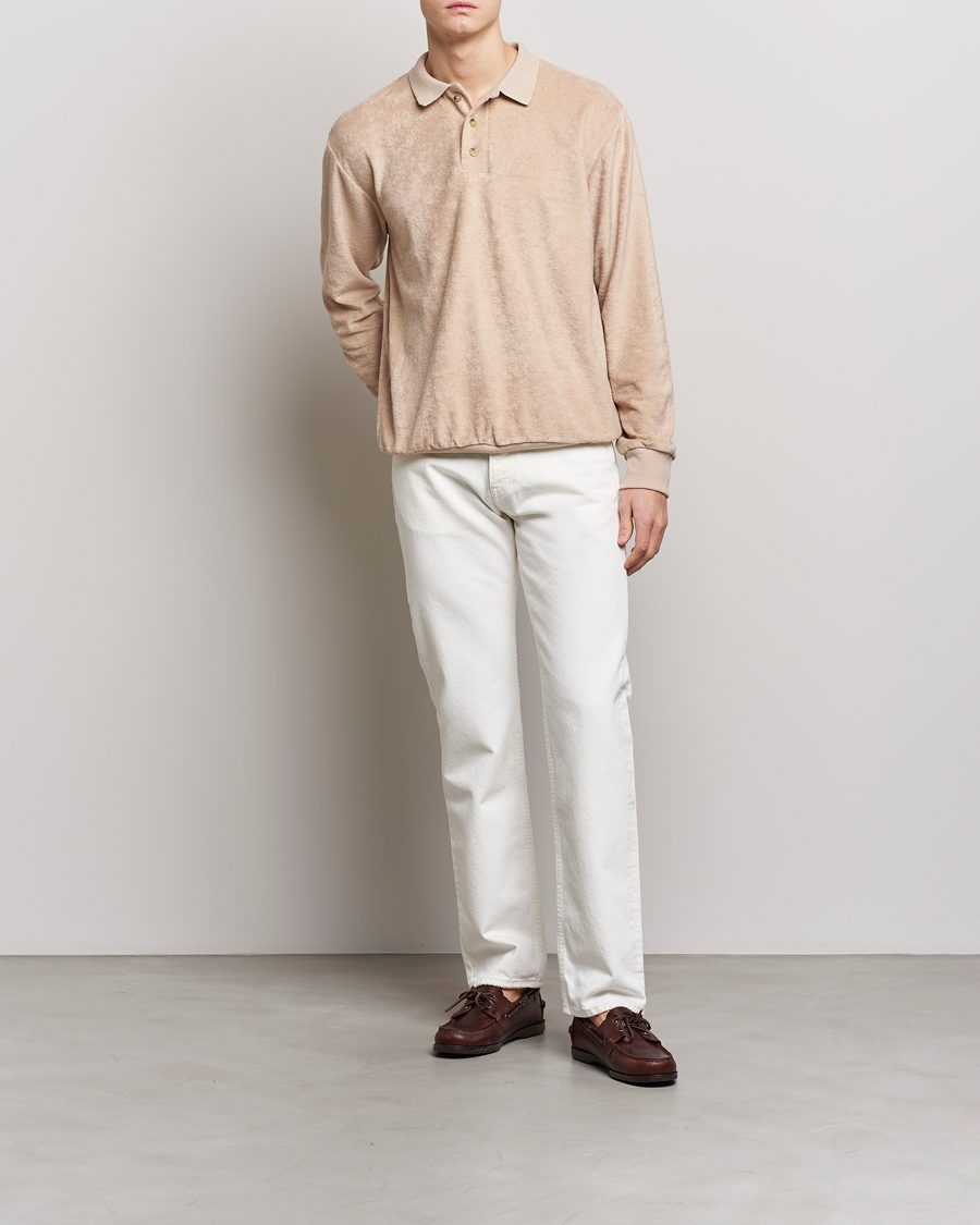 Herr | Tröjor | Howlin' | Long Sleeve Terry Polo Cashew