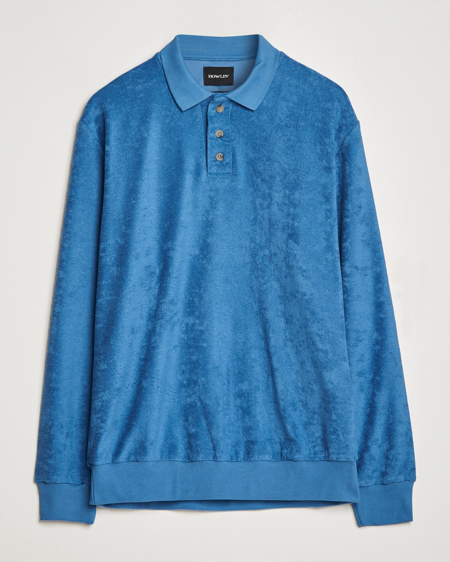Herr | Tröjor | Howlin' | Long Sleeve Terry Polo Summer Blue