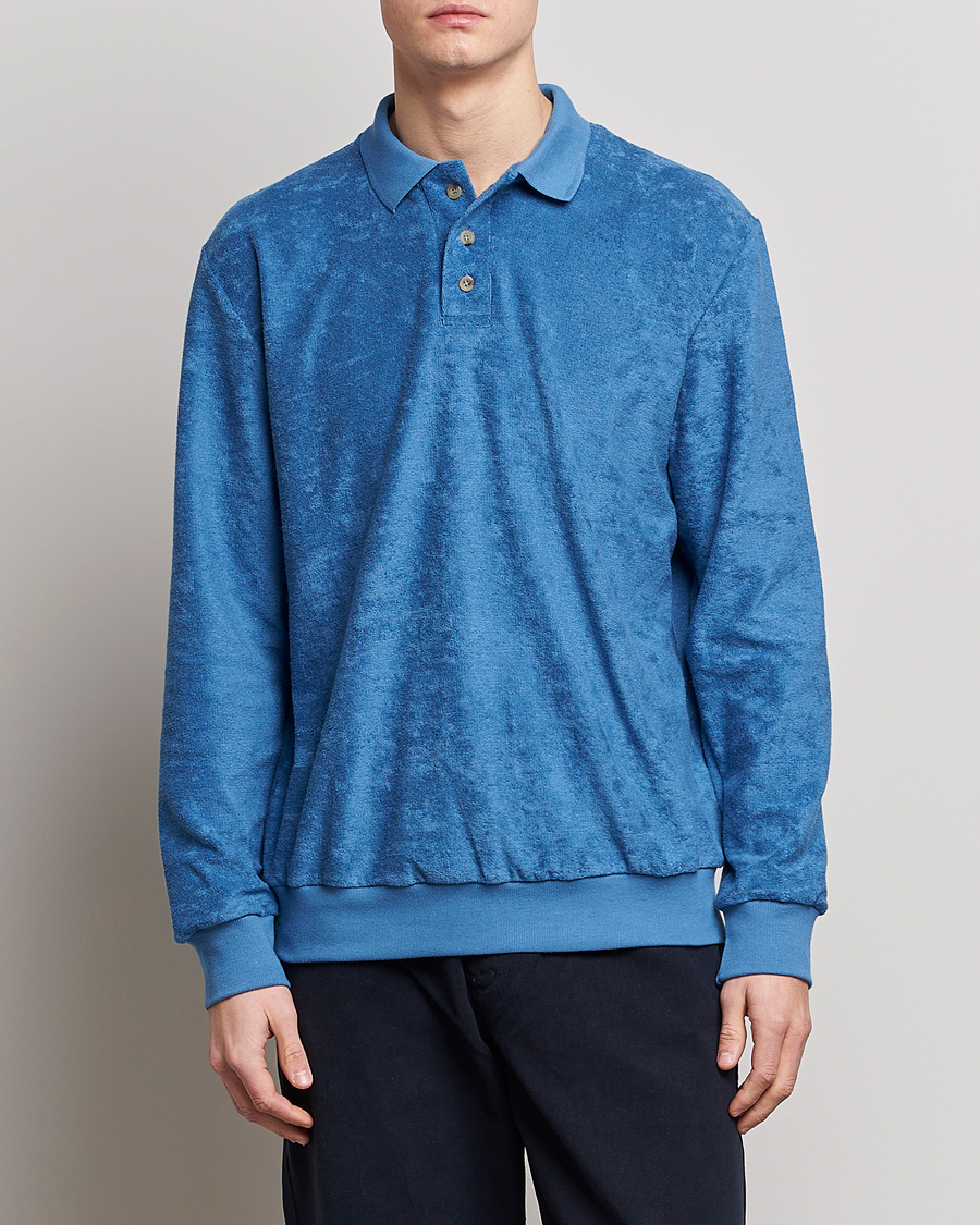 Herr | Långärmade pikéer | Howlin' | Long Sleeve Terry Polo Summer Blue