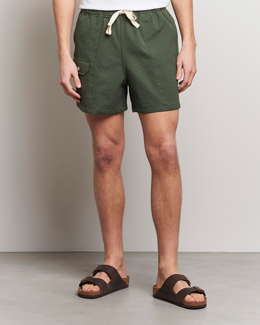Herr |  | Howlin' | Cotton Seersucker Shorts Greenish