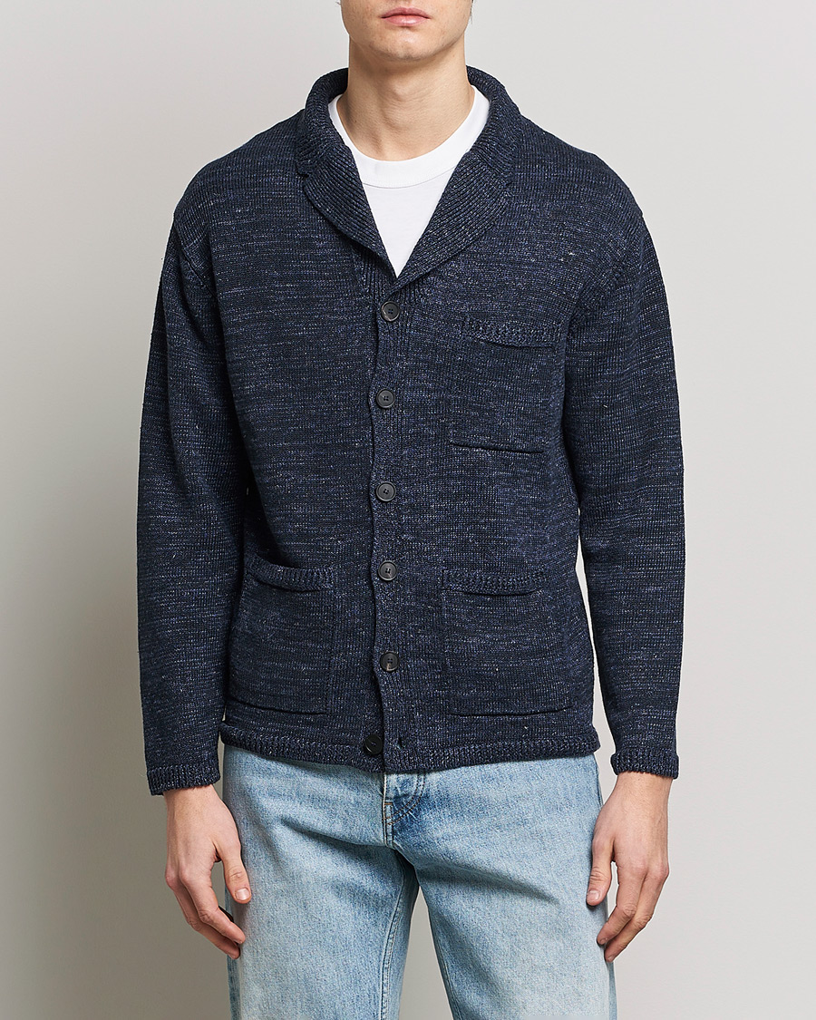 Herr | Tröjor | Inis Meáin | Washed Linen Pub Jacket Seal