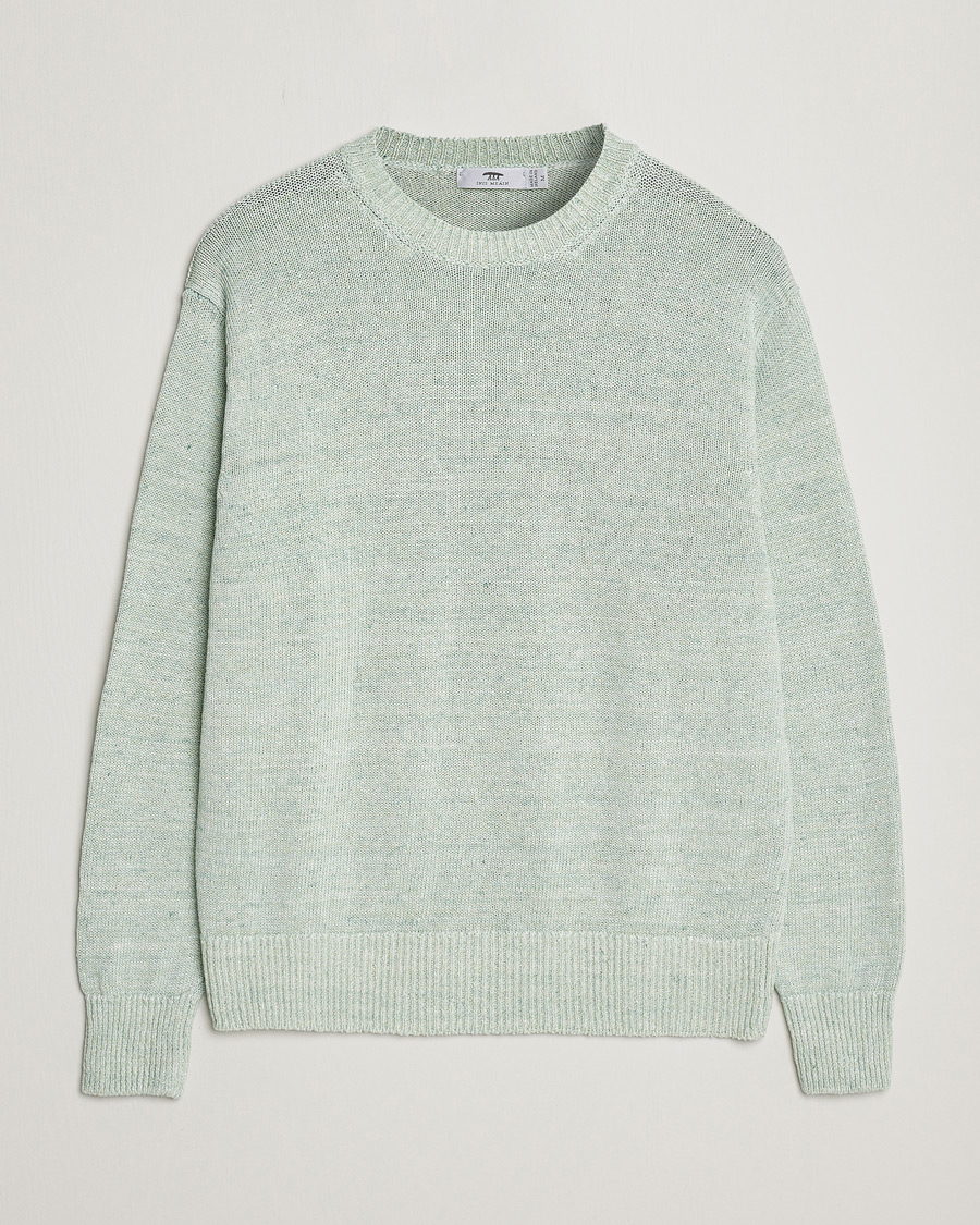 Herr | Tröjor | Inis Meáin | Donegal Washed Linen Crew Neck Mint