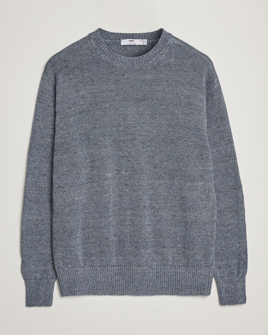 Herr | Tröjor | Inis Meáin | Donegal Washed Linen Crew Neck Stone