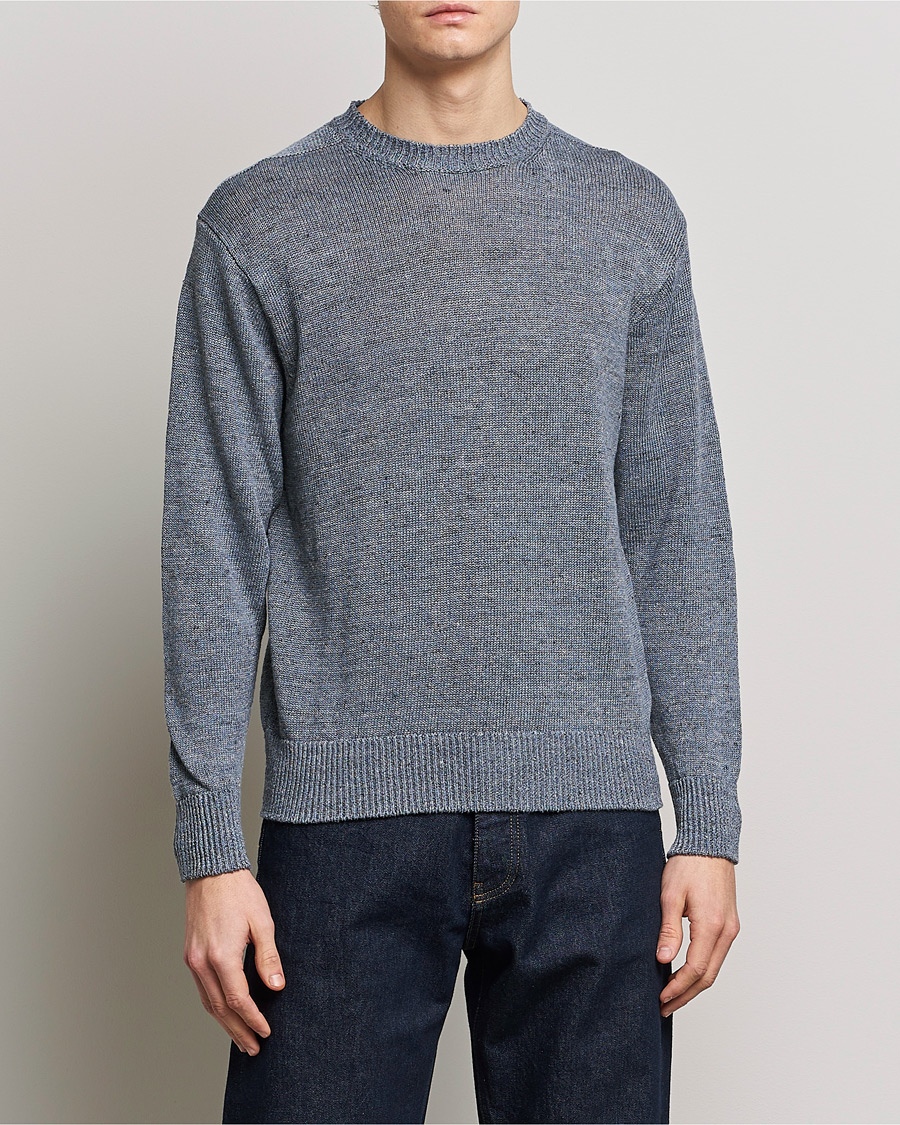 Herr |  | Inis Meáin | Donegal Washed Linen Crew Neck Stone