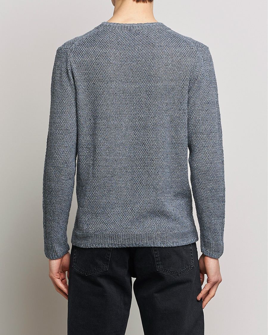Herr | Tröjor | Inis Meáin | Moss Stiched Linen Crew Neck Greyish