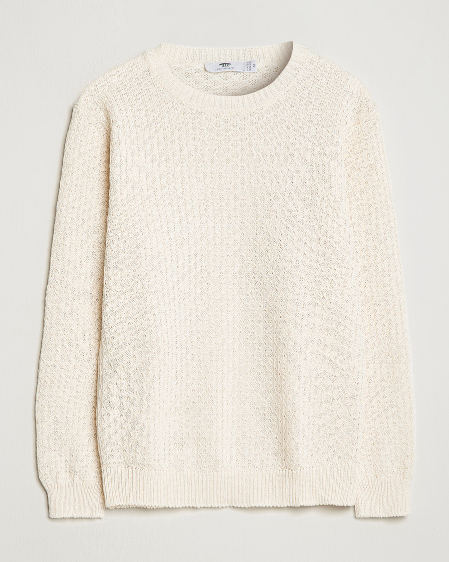 Herr | Tröjor | Inis Meáin | Fishnet Linen Sweater Mist