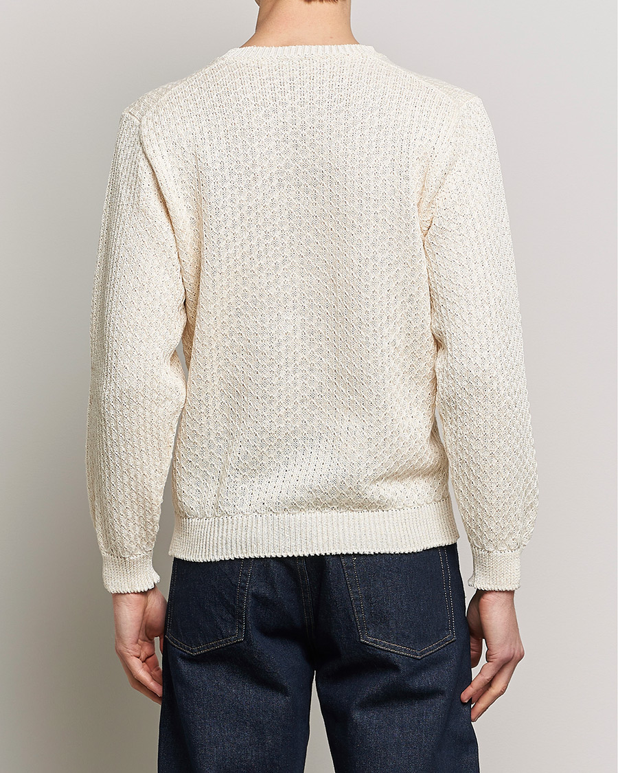 Herr | Tröjor | Inis Meáin | Fishnet Linen Sweater Mist