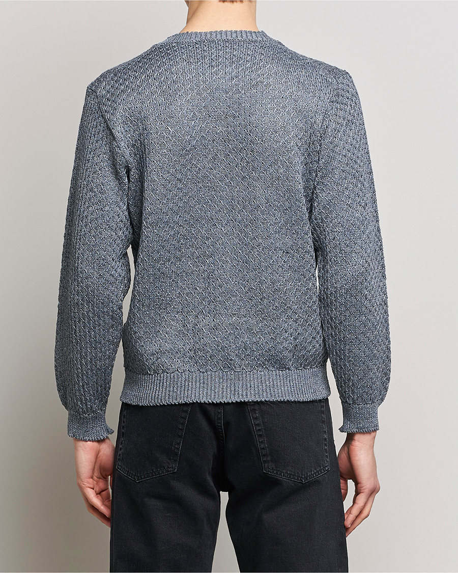 Herr | Tröjor | Inis Meáin | Fishnet Linen Sweater Stone