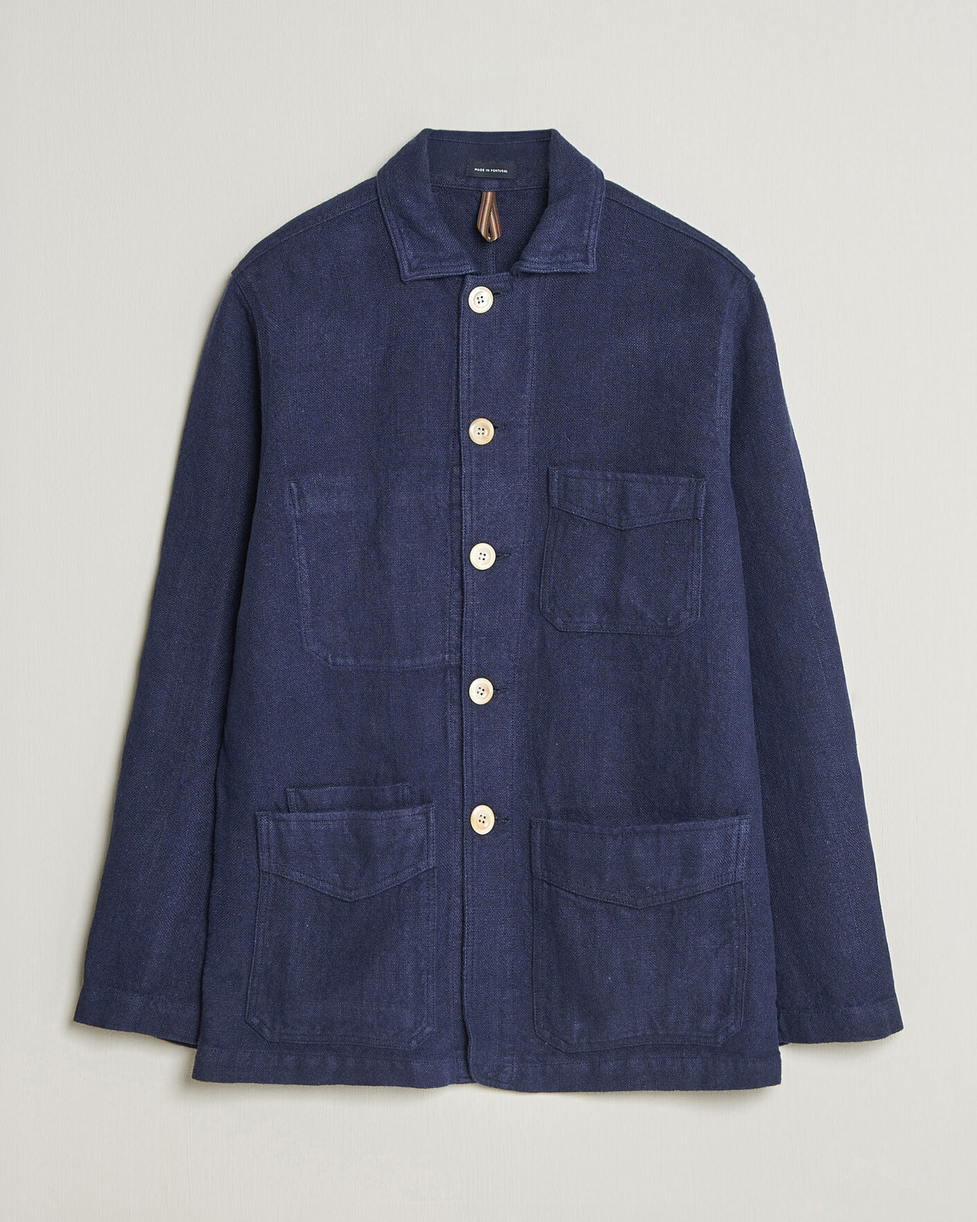 Herr | Jackor | Drake's | Heavy Linen 5-Pocket Chore Jacket Navy