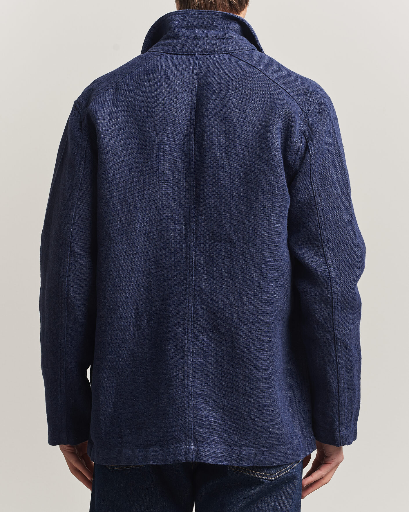 Herr | Jackor | Drake's | Heavy Linen 5-Pocket Chore Jacket Navy