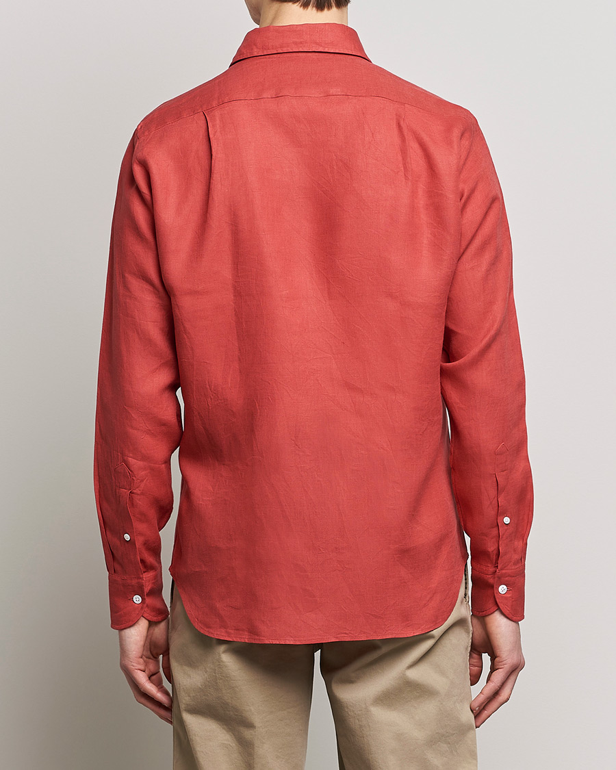 Herr | Skjortor | Drake's | Linen Summer Shirt Red