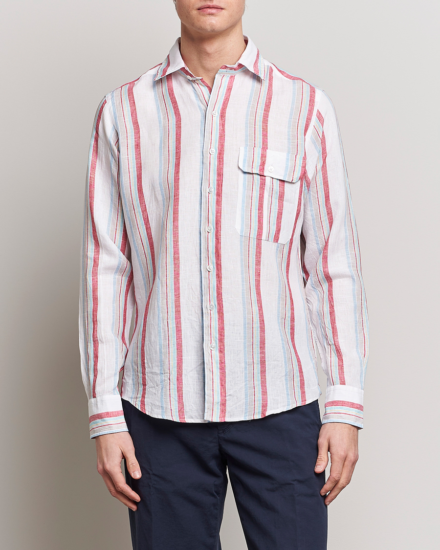 Herr | Drake's | Drake's | Striped Linen Summer Shirt Multi