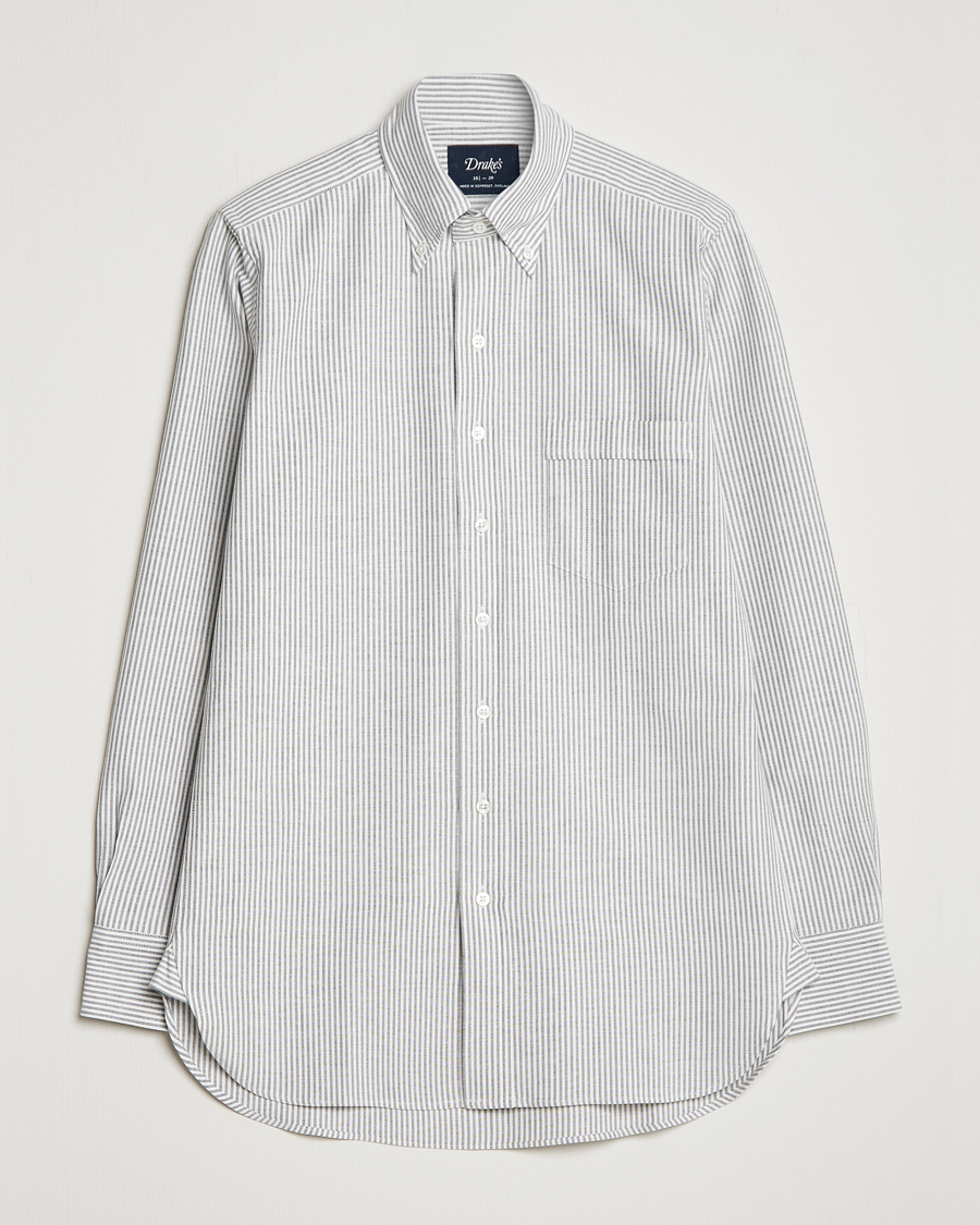 Herr | Skjortor | Drake's | Striped Button Down Oxford Shirt Black