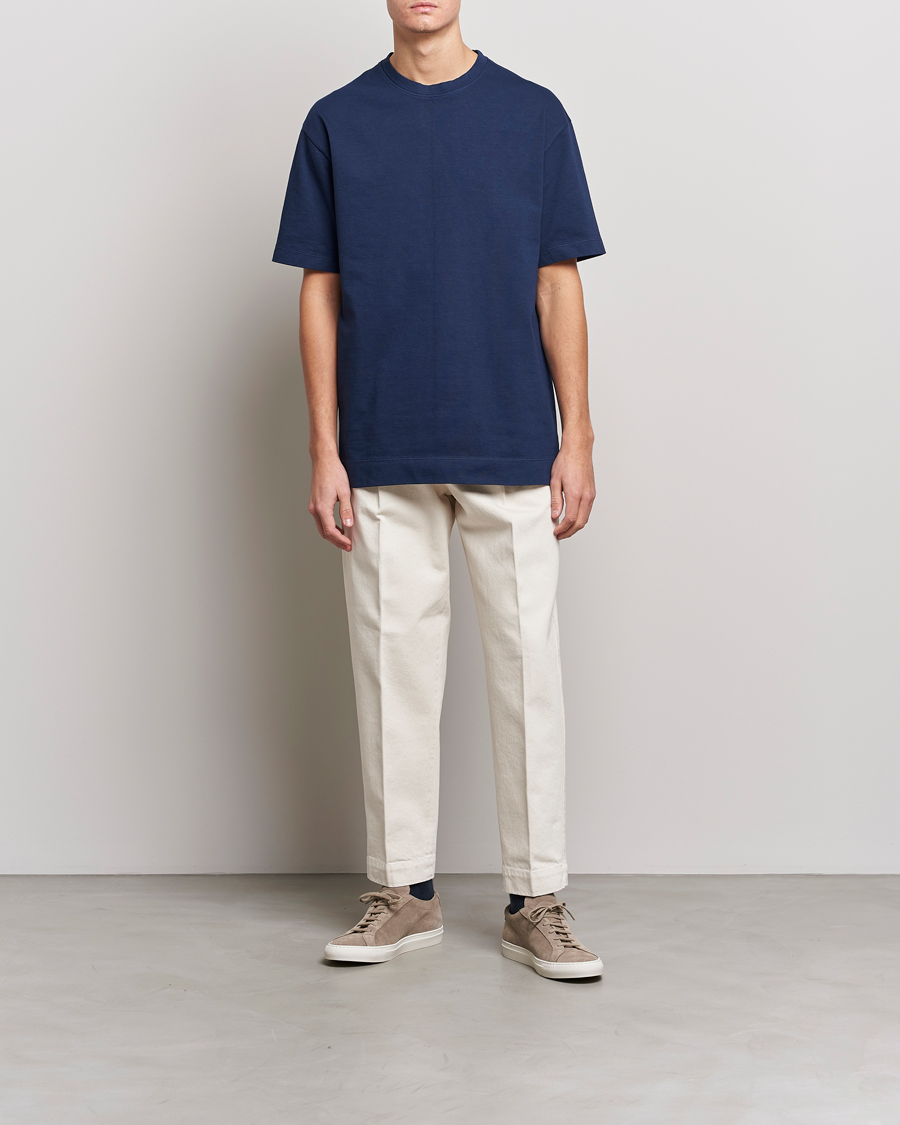 Herr | T-Shirts | Massimo Alba | Nevis Short Sleeve T-Shirt Navy