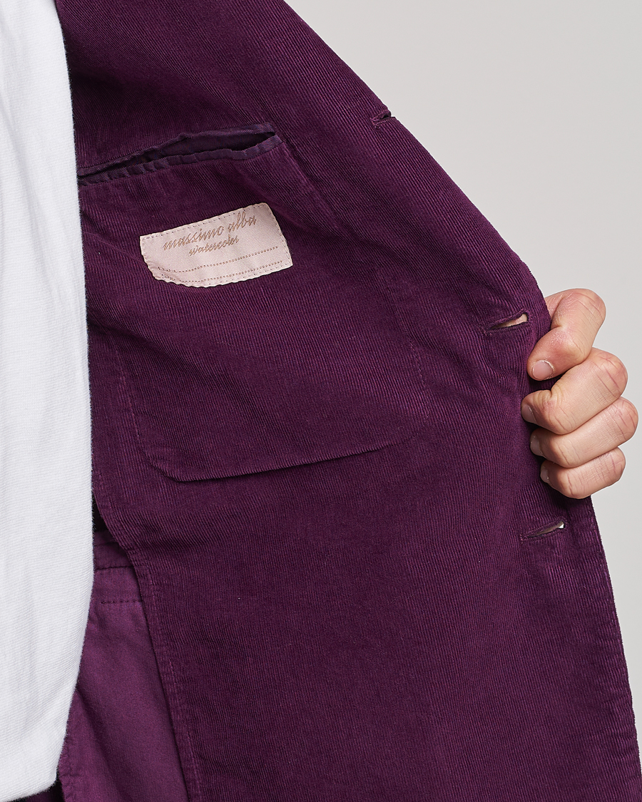 Herr | Kavajer | Massimo Alba | Baby Corduroy Blazer Plum