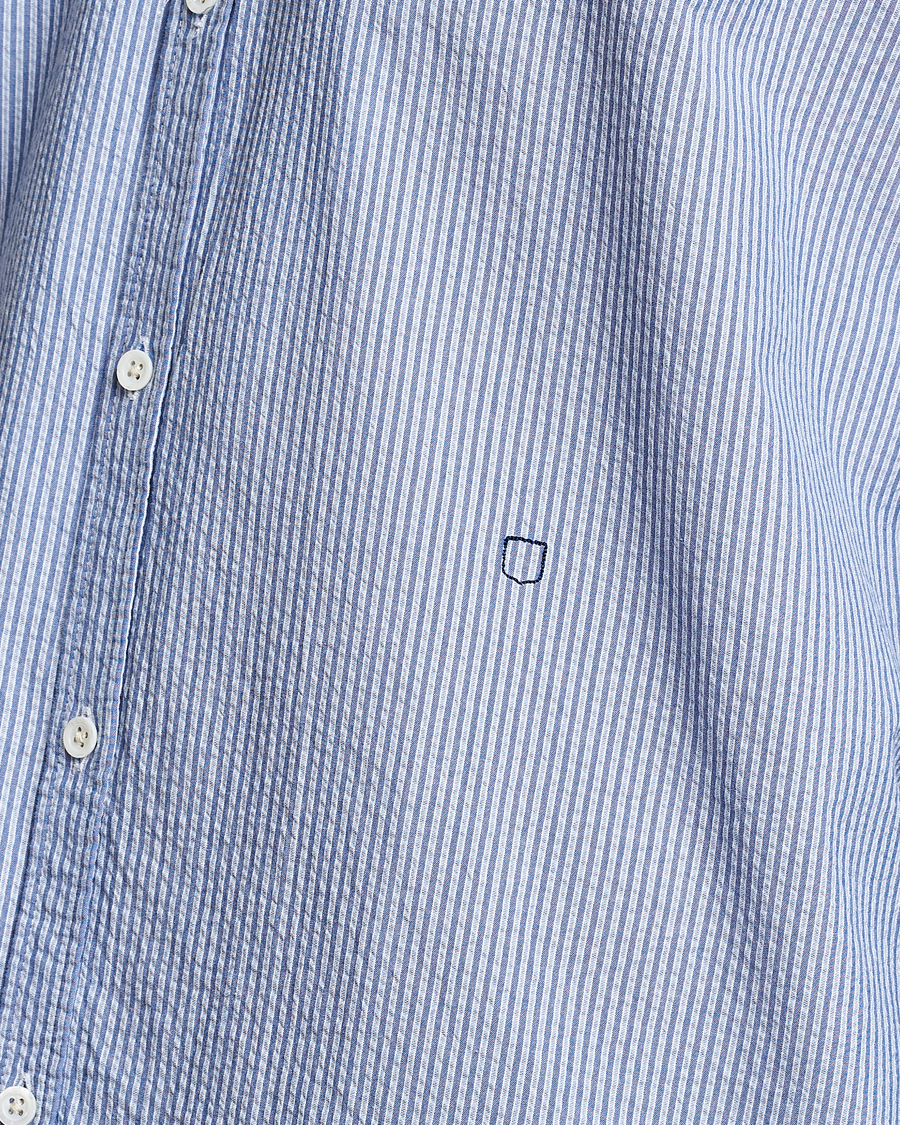 Herr | Skjortor | Massimo Alba | Canary Striped Seersucker Shirt Blue