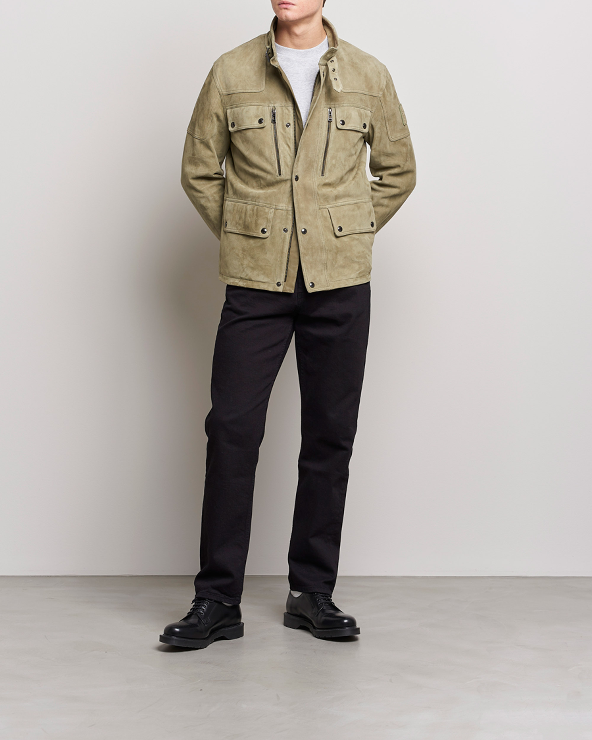 Herr | Jackor | Belstaff | Dene Suede Field Jacket Aloe