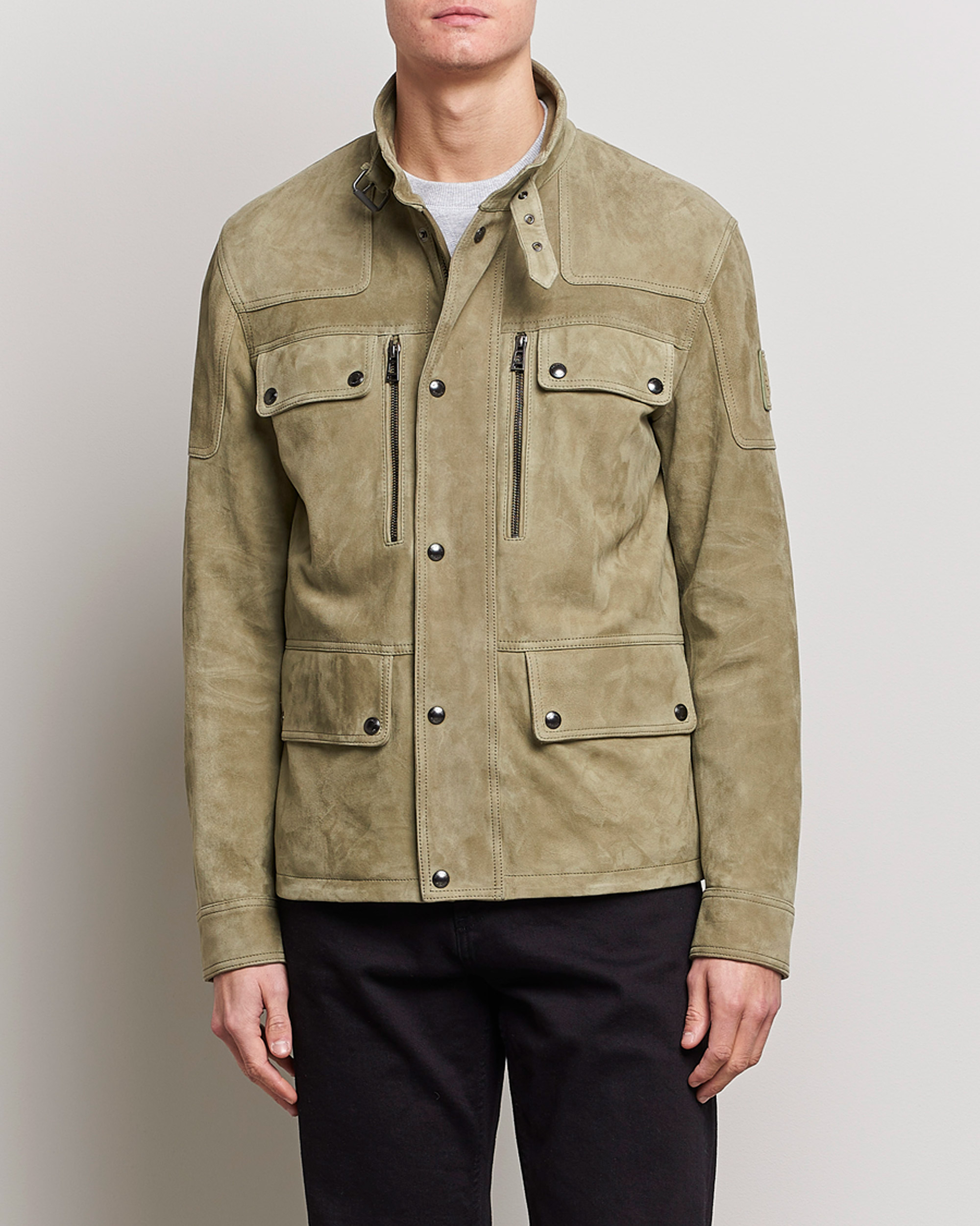 Herr | Jackor | Belstaff | Dene Suede Field Jacket Aloe