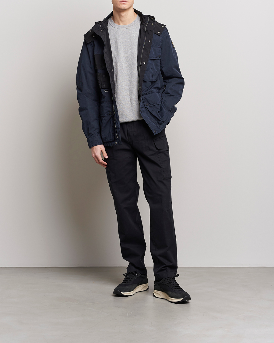 Herr | Jackor | Belstaff | Deploy Cotton/Nylon Field Jacket Dark Ink/Black