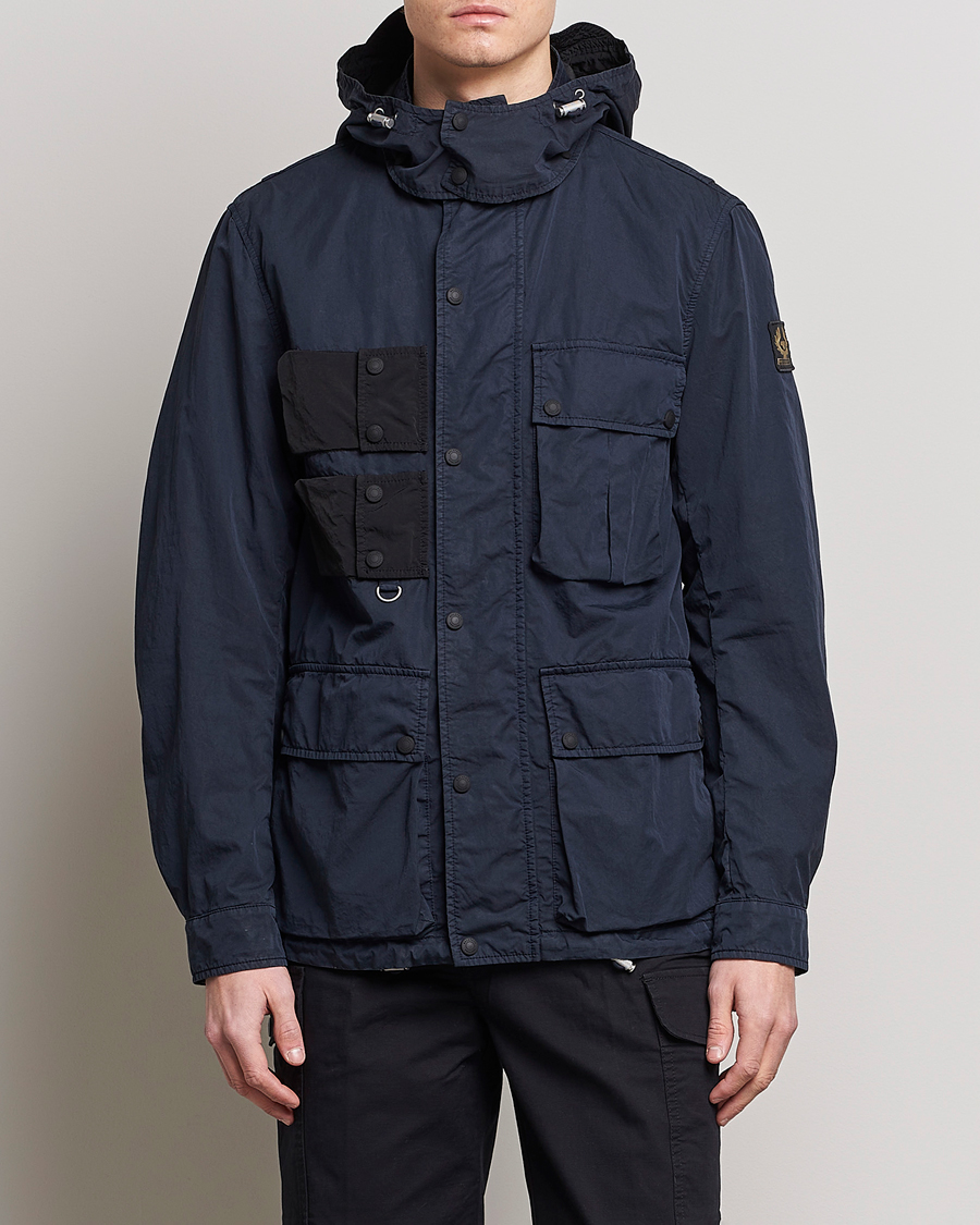 Herr | Jackor | Belstaff | Deploy Cotton/Nylon Field Jacket Dark Ink/Black
