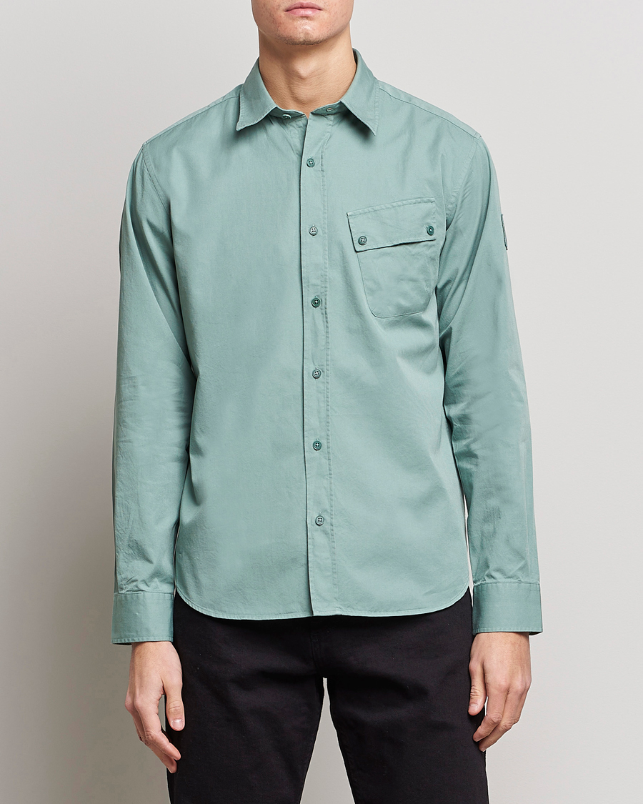 Herr | Skjortor | Belstaff | Pitch Cotton Pocket Shirt Steel Green