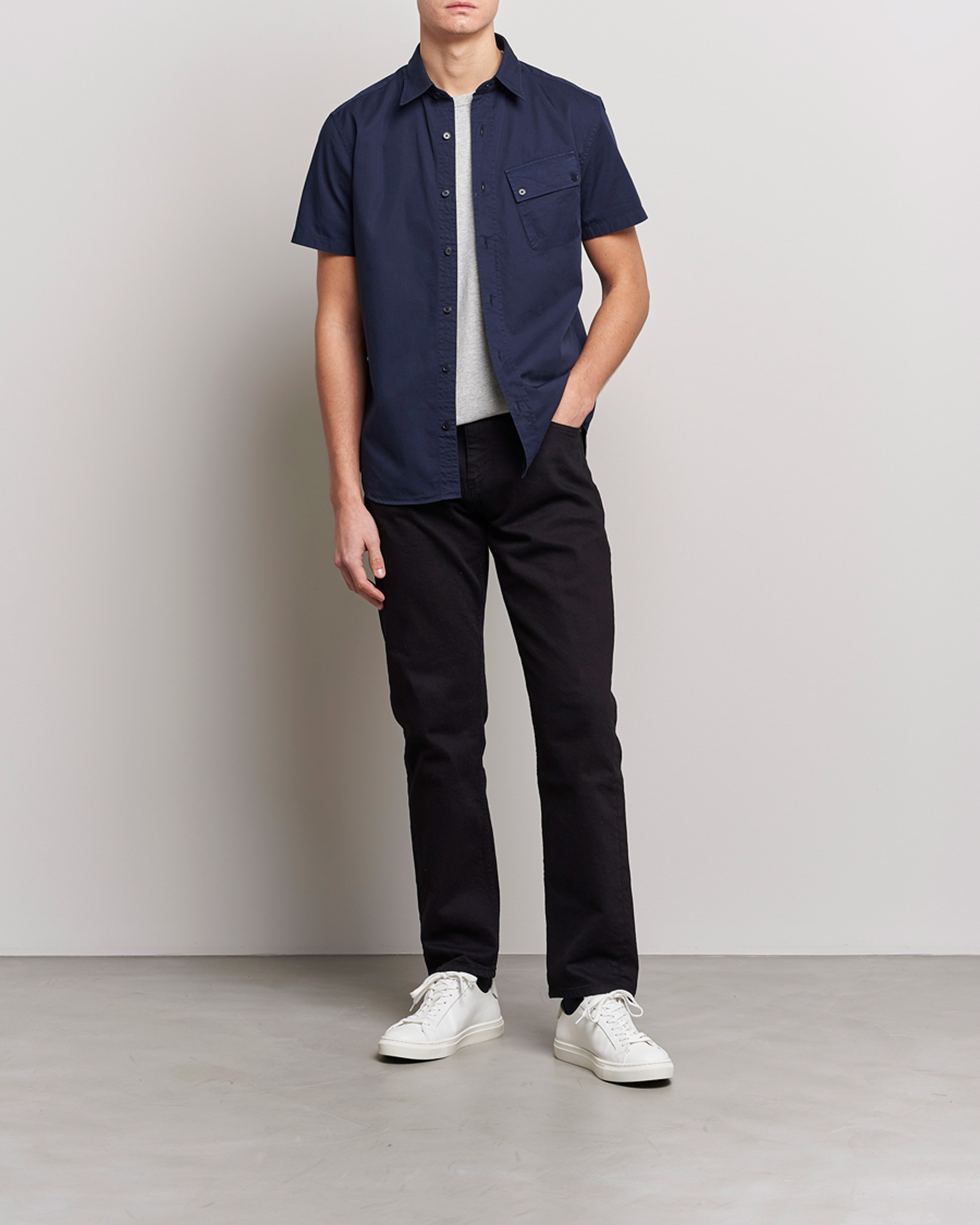 Herr | Skjortor | Belstaff | Short Sleeve Pitch Shirt Neep Navy