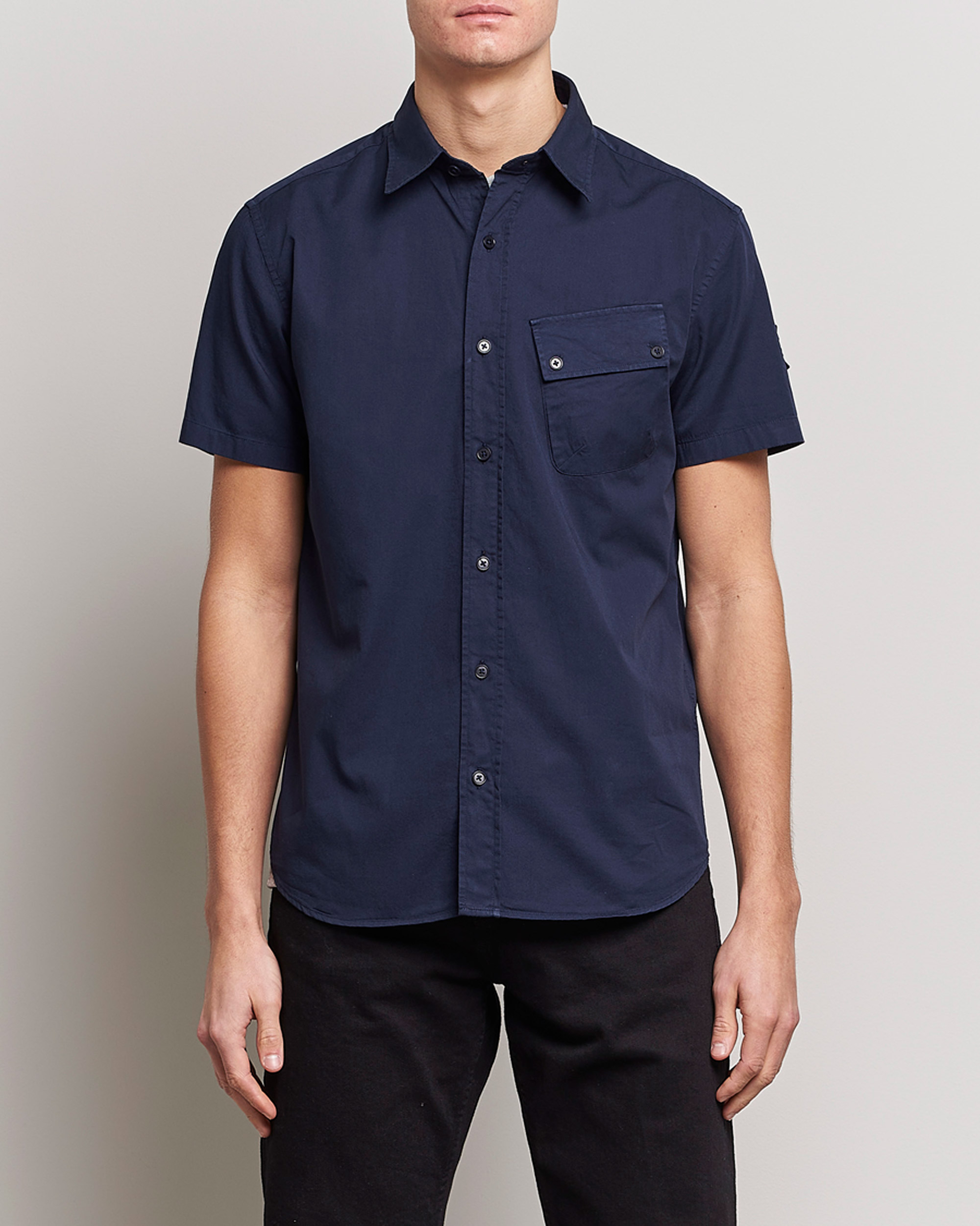 Herr | Skjortor | Belstaff | Short Sleeve Pitch Shirt Neep Navy