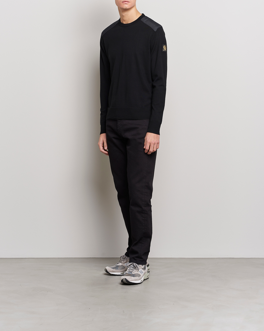 Herr | Tröjor | Belstaff | Kerrigan Crew Neck Merino Sweatshirt Black