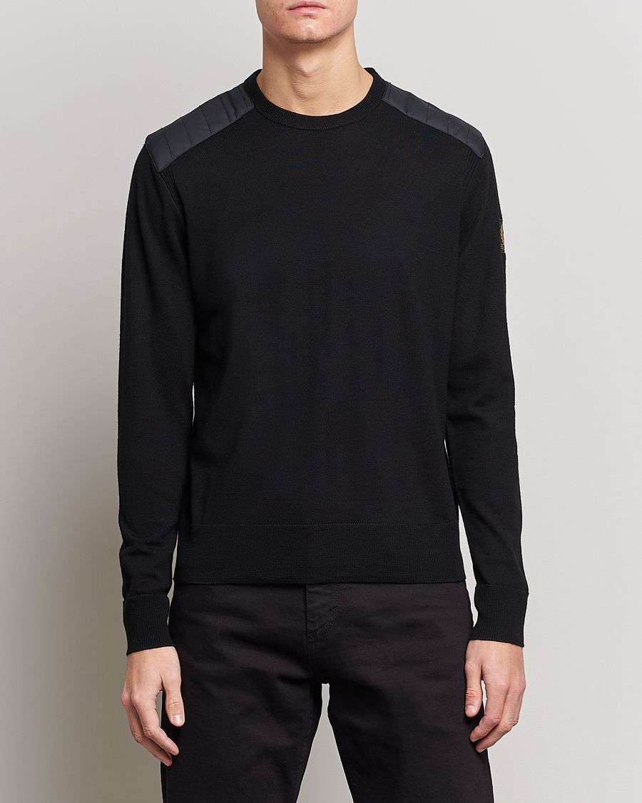Herr | Rea kläder | Belstaff | Kerrigan Crew Neck Merino Sweatshirt Black