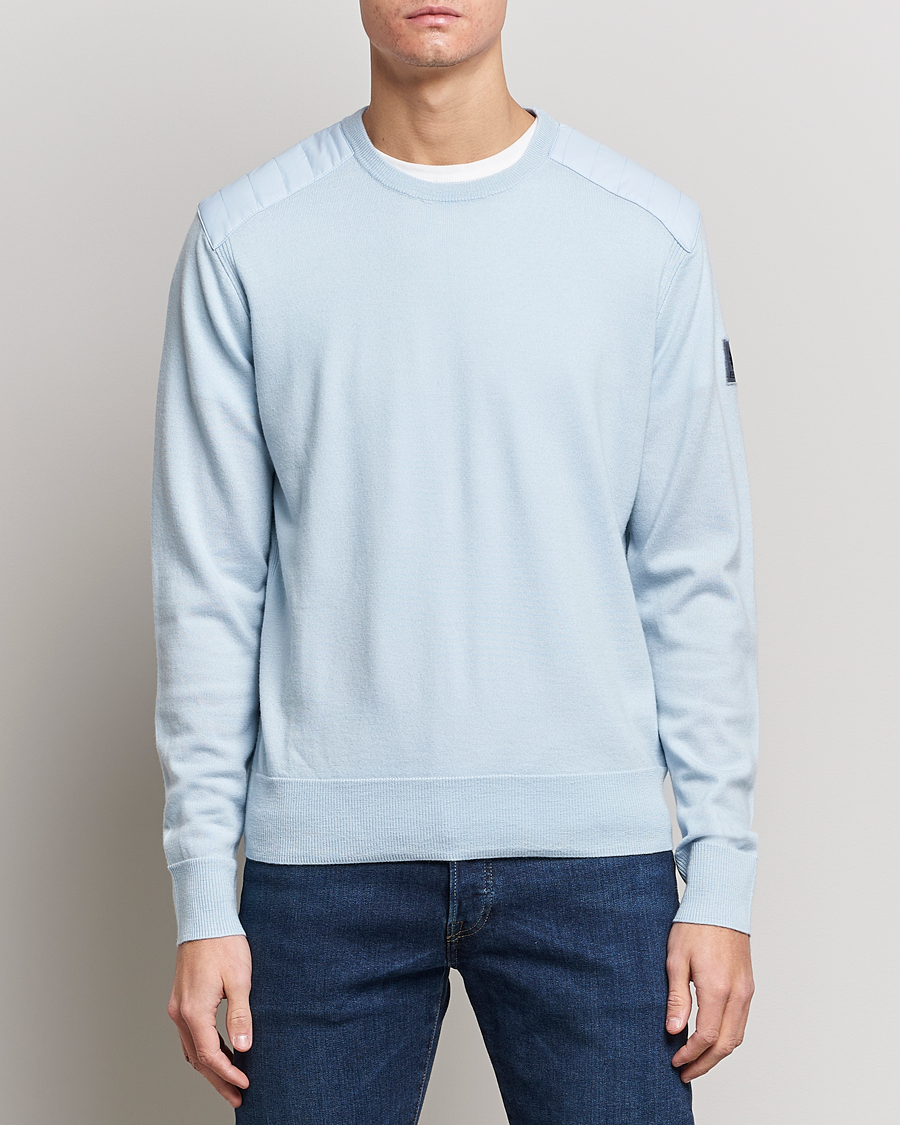 Herr | Pullover rundhals | Belstaff | Kerrigan Crew Neck Merino Sweatshirt Sky Blue