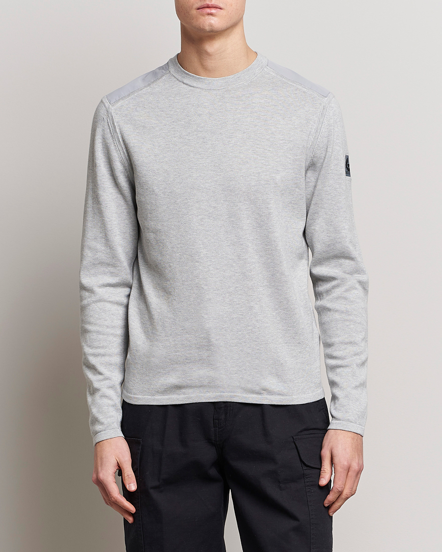 Herr | Tröjor | Belstaff | Curve Cotton Crew Neck Old Silver Heather